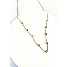 Ασημένιο κολιέ - με χρυσές μπίλιες (SN234)